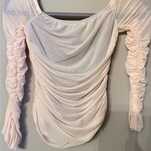 Free people Soft Cream Ruched Blouse